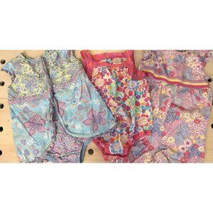 Vintage Y2K Hanna Andersson Lot Size 70 Summer Dress Romper Floral 3 Outfits